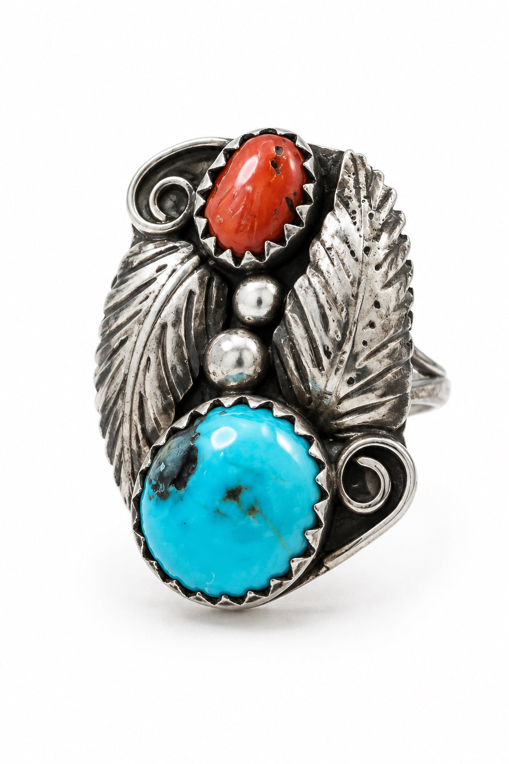 .925 Turquoise & Red Coral (5)