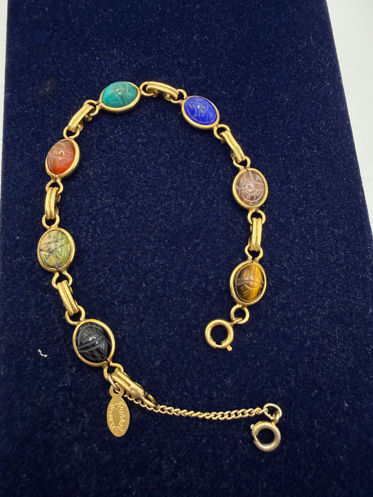 12k GF Scarab Stone Bracelet