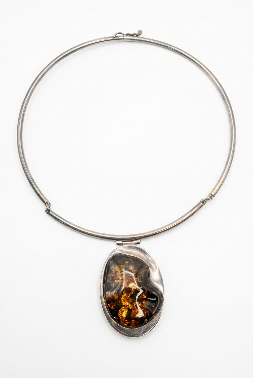 .925 Baltic Amber Collar Necklace