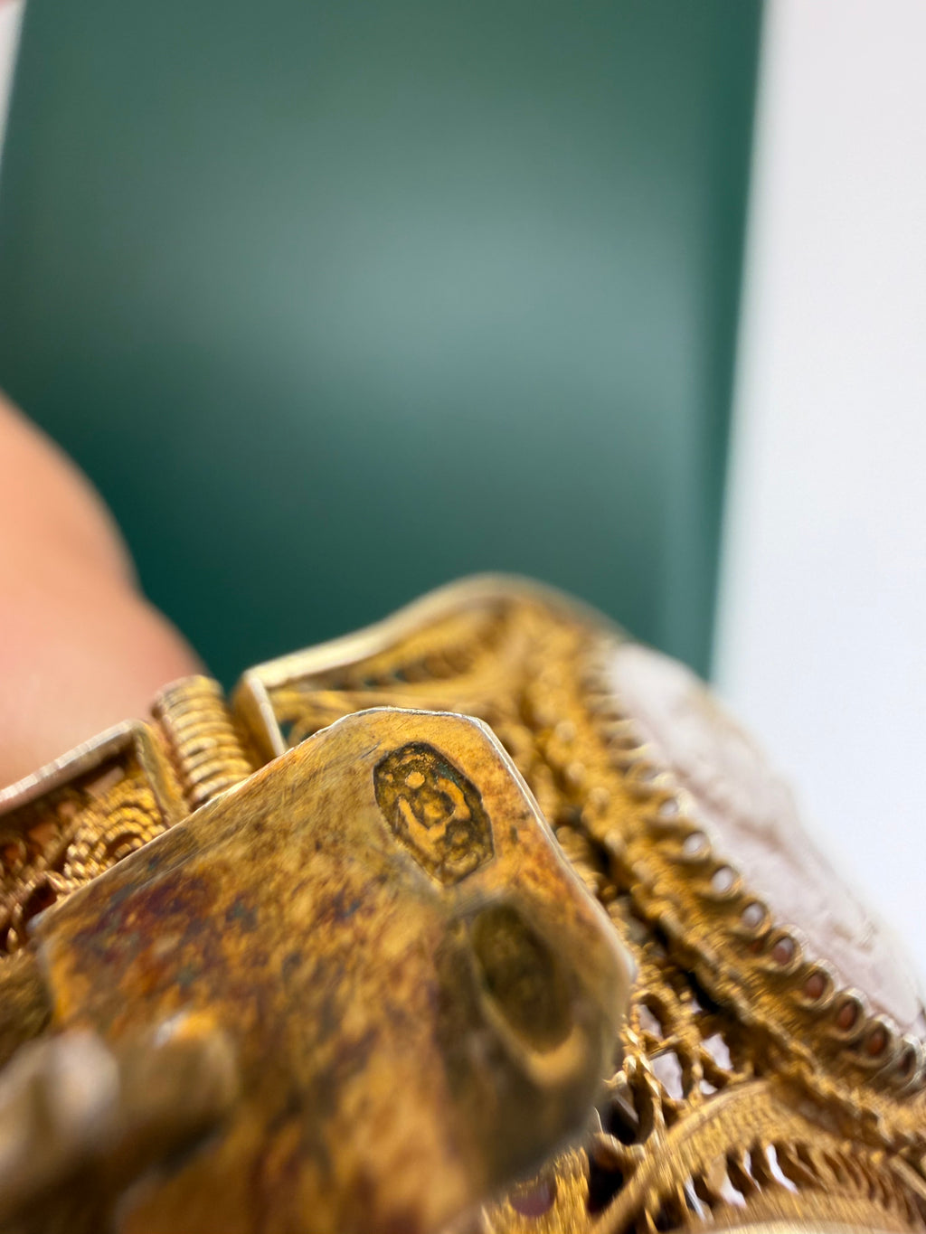 .800 Filigree Cameo Bracelet