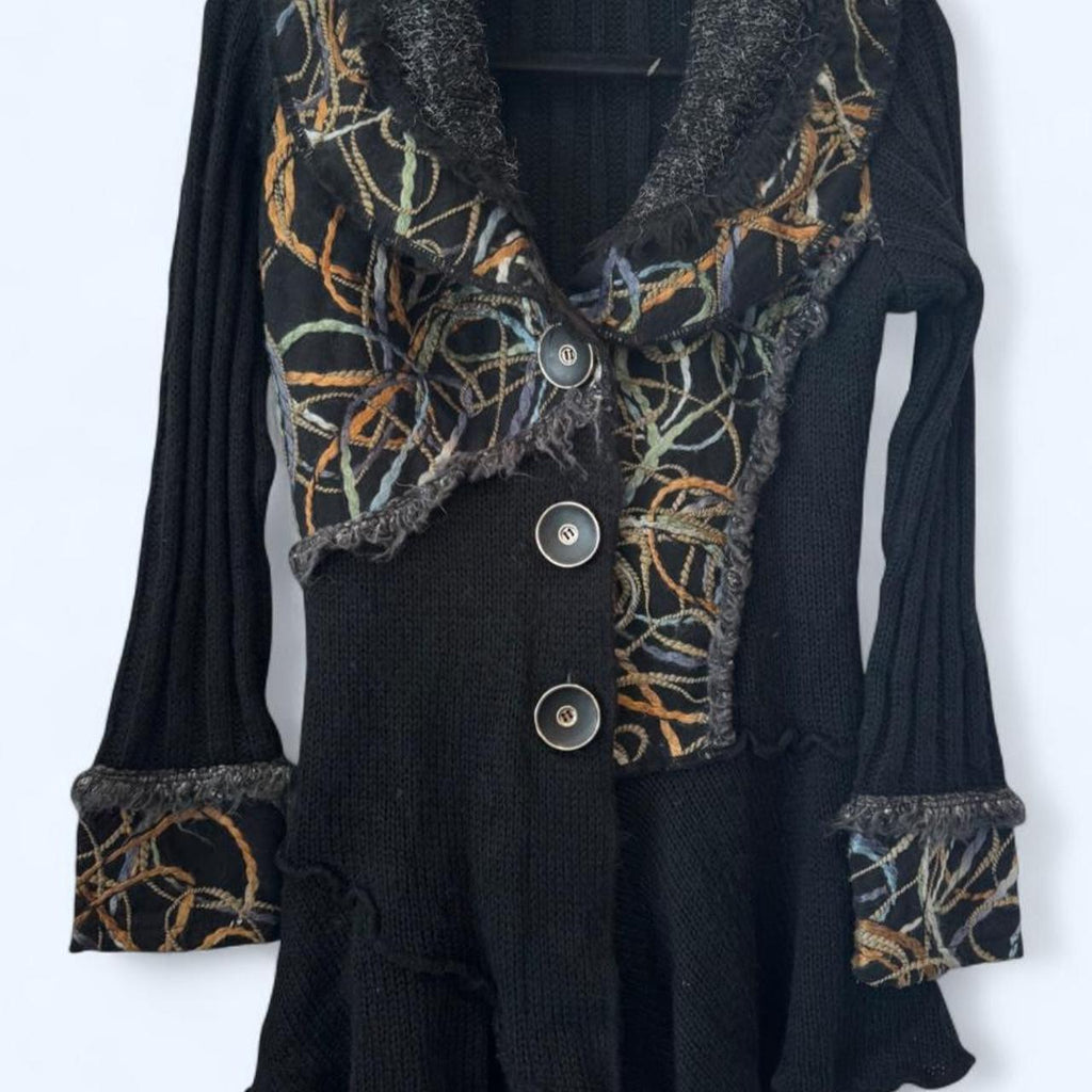 American Vintage Women's Black and Multi Cardigan