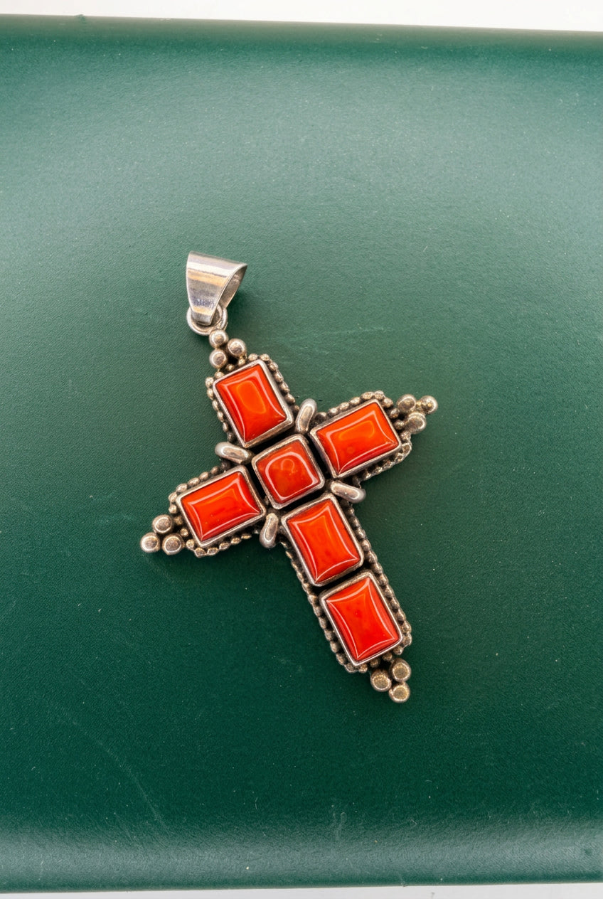.925 Red Coral Pendant