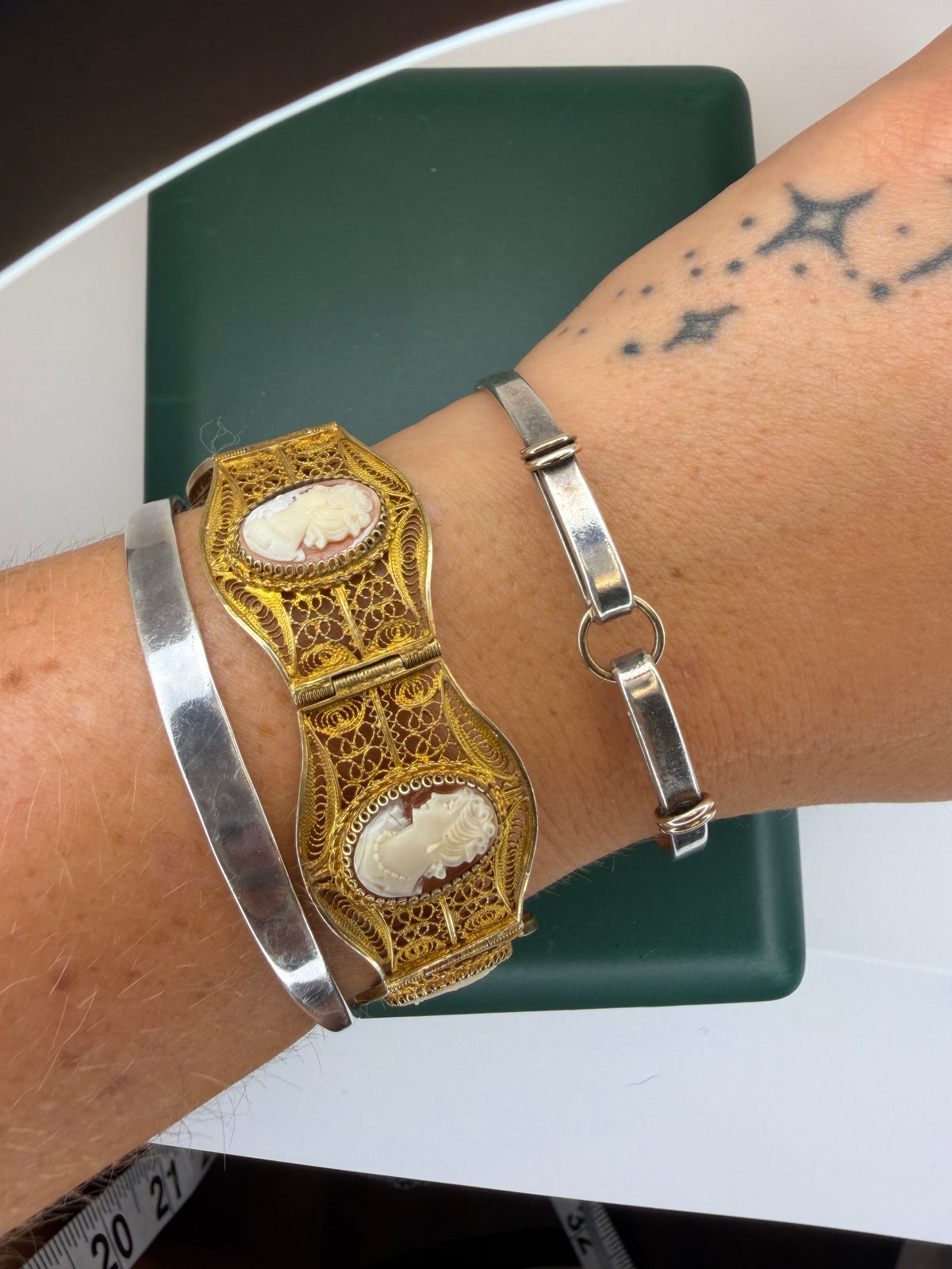 .800 Filigree Cameo Bracelet