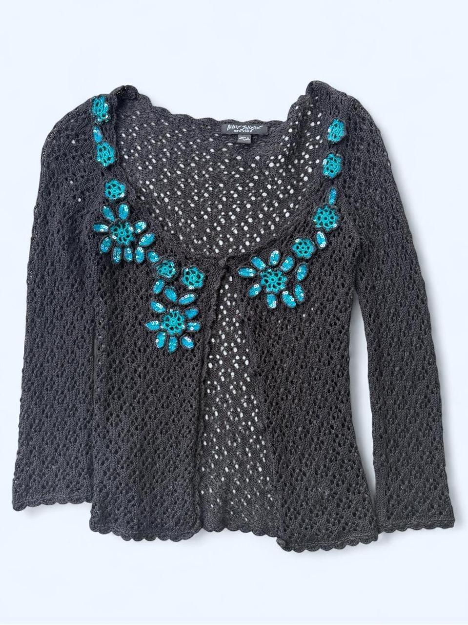 Betsey Johnson Crochet Cardigan XS