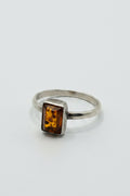 .925 Amber Ring size 8