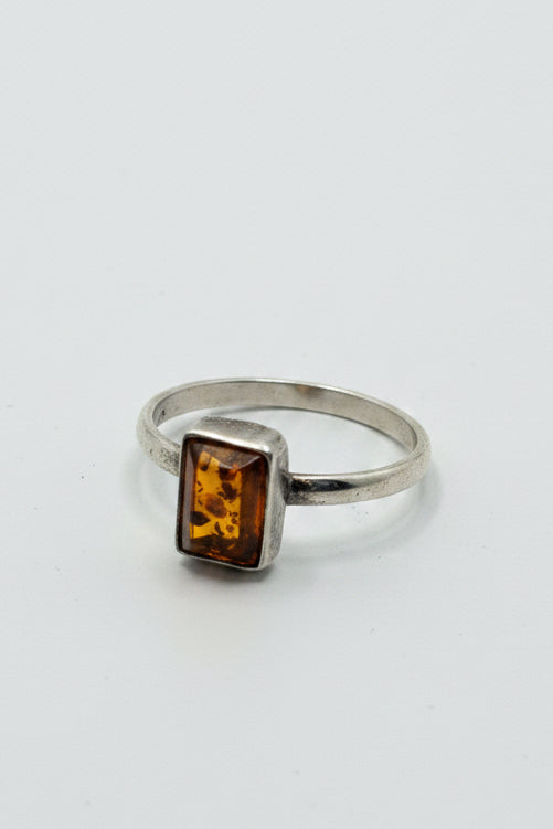 .925 Amber Ring size 8