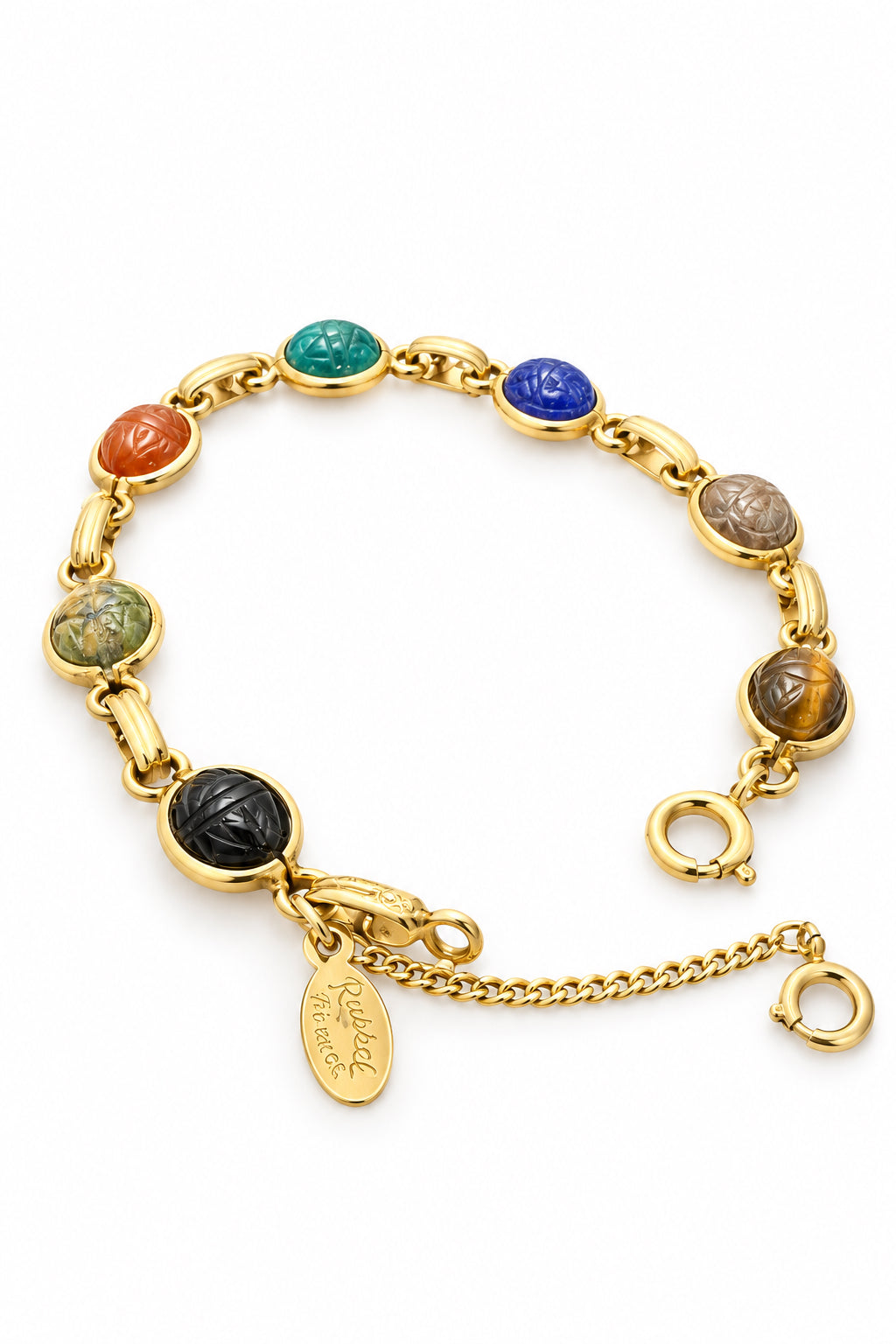12k GF Scarab Stone Bracelet