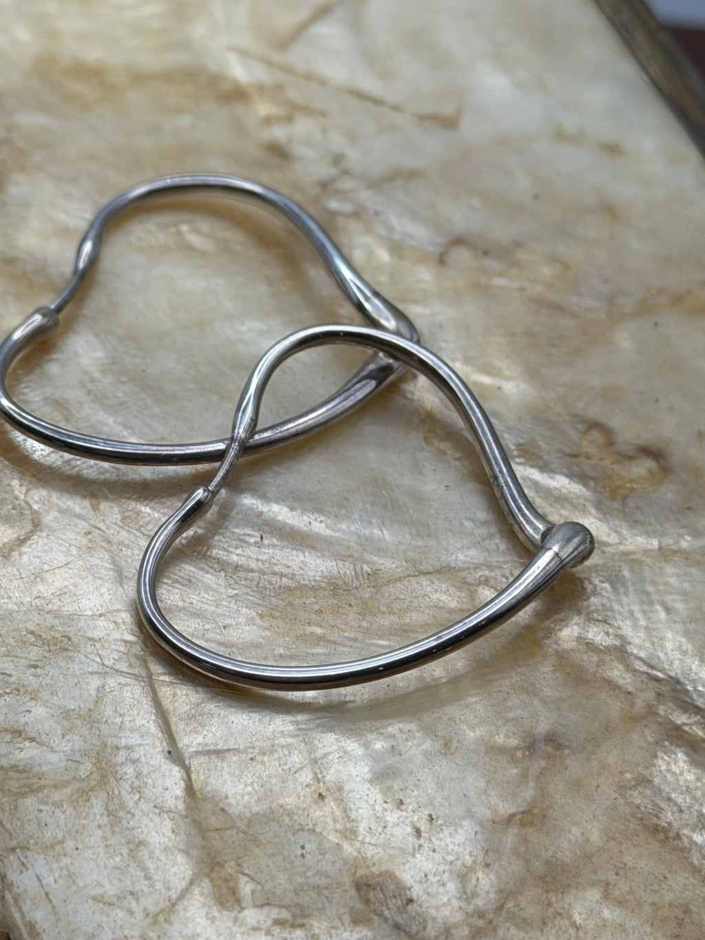 .925 Tiffany & Co. Elsa Peretti Open Heart Hoop Earrings