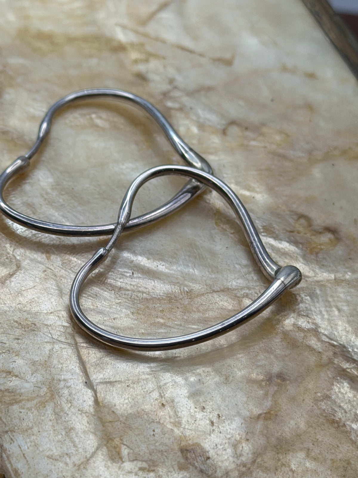 .925 Tiffany & Co. Elsa Peretti Open Heart Hoop Earrings