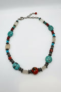 .925 Turquoise & Coral Necklace