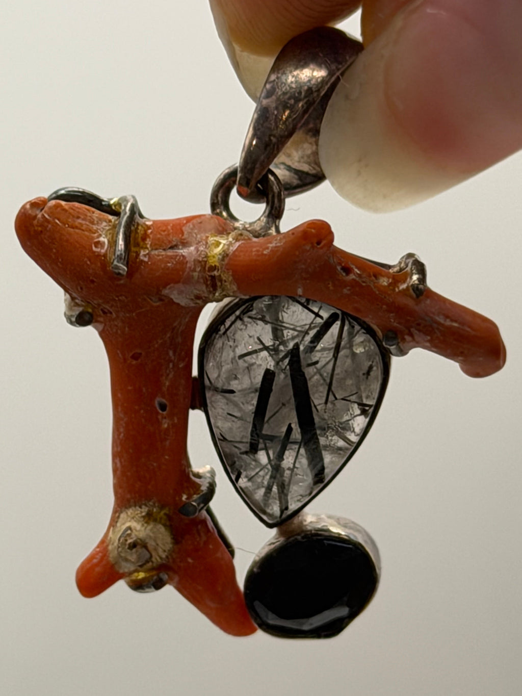 .925 Raw Coral Pendant