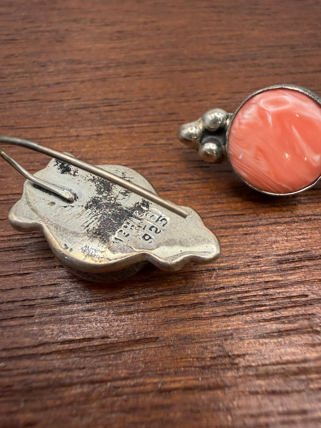.925 Pink Conch Earring