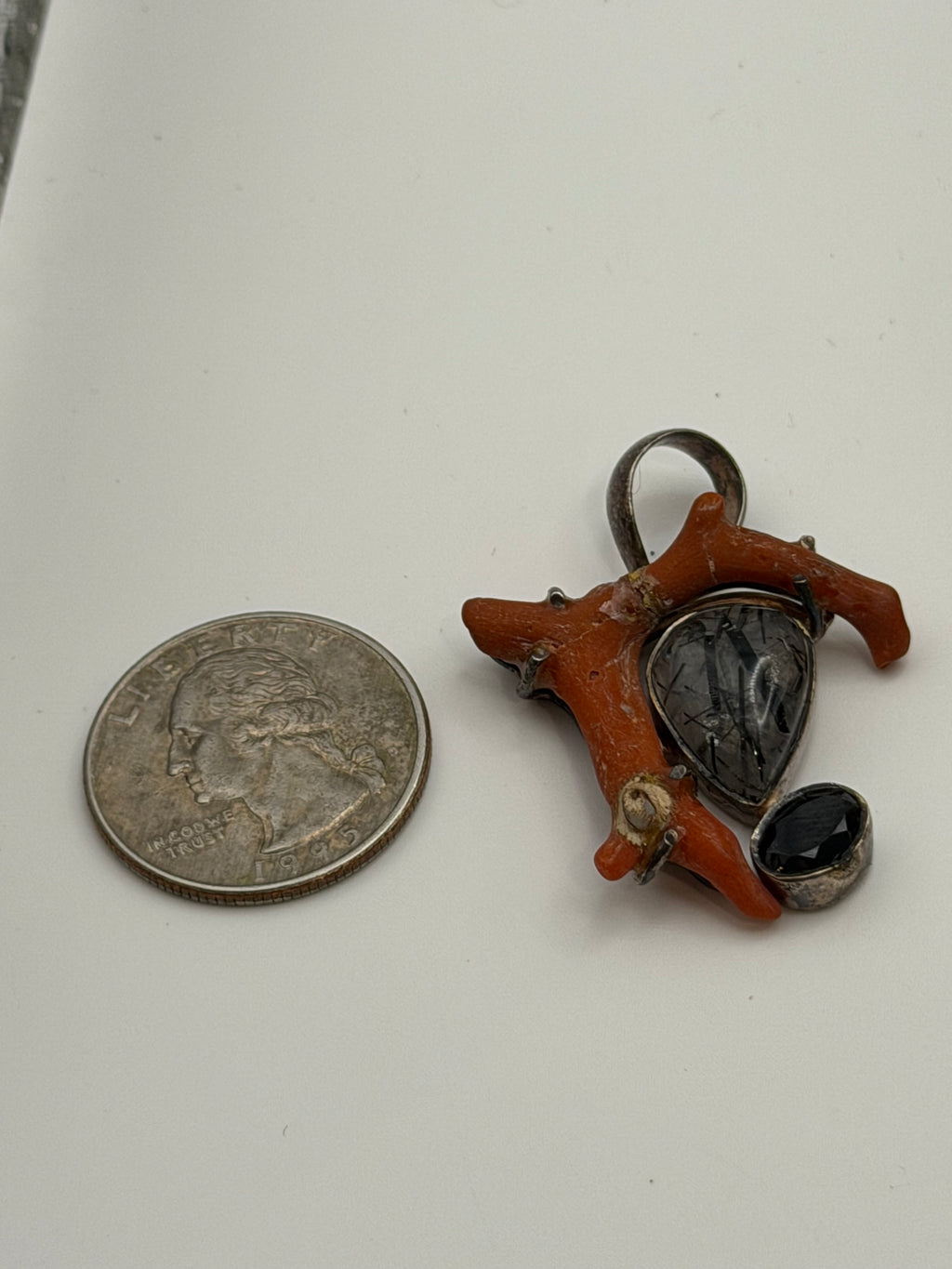 .925 Raw Coral Pendant