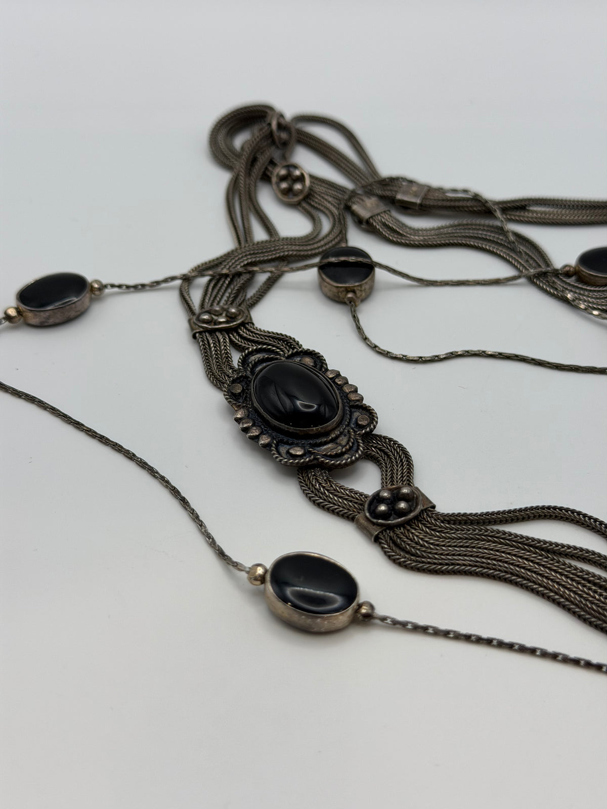 .925 Black Onyx Necklace Set