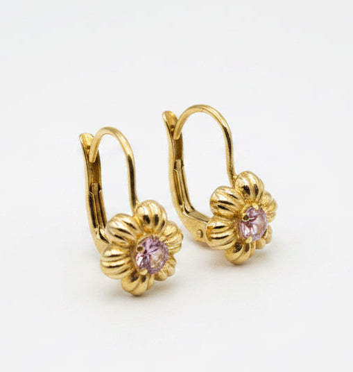 14k Gold Floral Earring