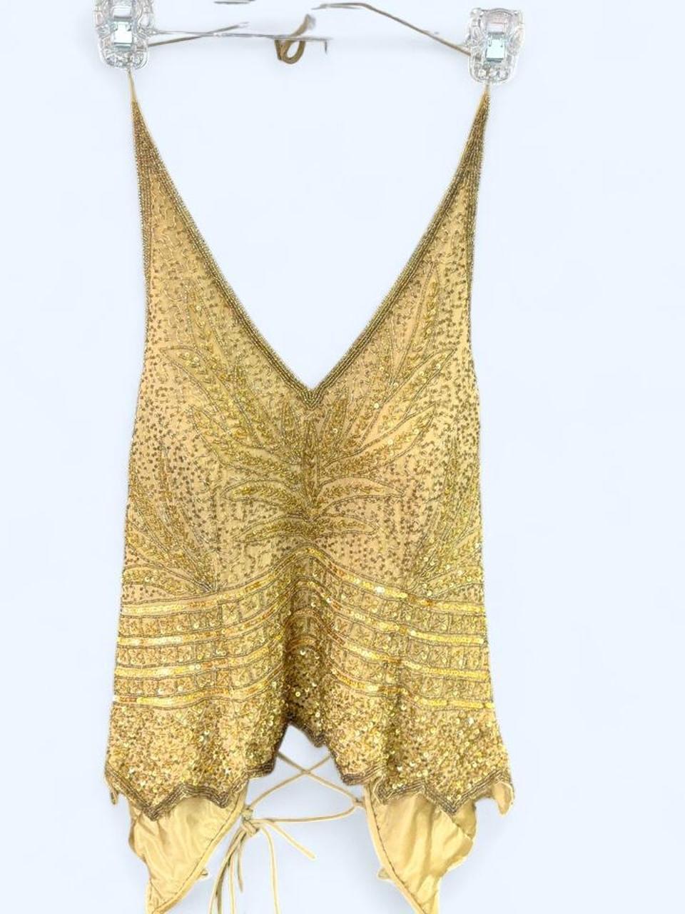 Aftershock Beaded Gold Cami XL